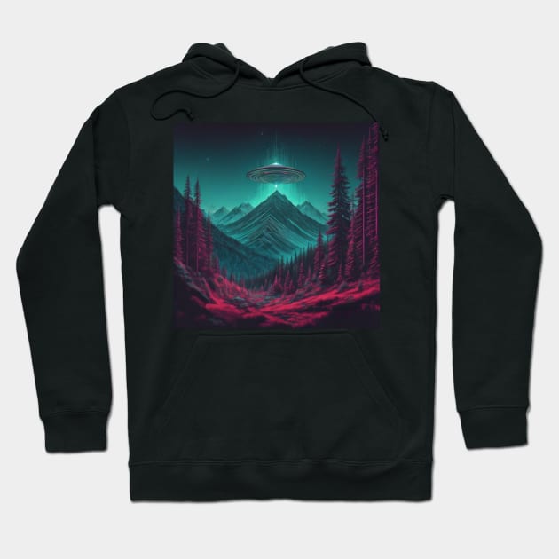 UFO Chronicles Podcast - UFO Glitch Artwork V11 Hoodie by UFO CHRONICLES PODCAST